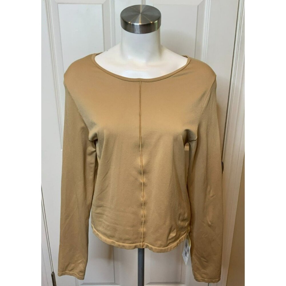 Good American Gold Pecan Long Sleeve Stretchy Top, Size 2XL / 3XL
